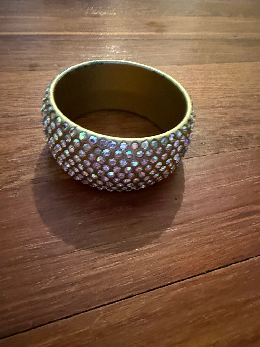 Gold Toned Crystal Pave Bangle Bracelet - Sparkling Gold Bracelet one size